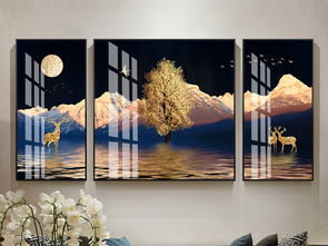 新中式富貴金山麋鹿發(fā)財樹金箔畫晶瓷畫圖片下載 抽象裝飾畫大全 現(xiàn)代簡約裝飾畫編號 19126079