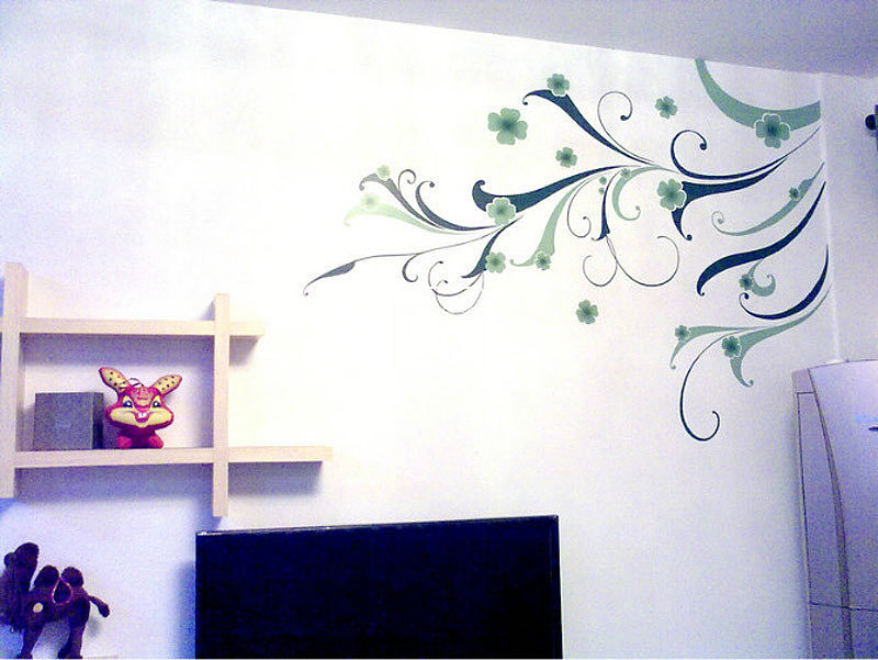 電視背景墻繪實(shí)例 (20)|插畫|商業(yè)插畫|西安學(xué)校商場(chǎng)墻繪