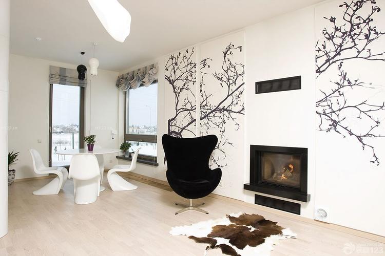 創意90平小戶型手繪墻畫裝修效果圖