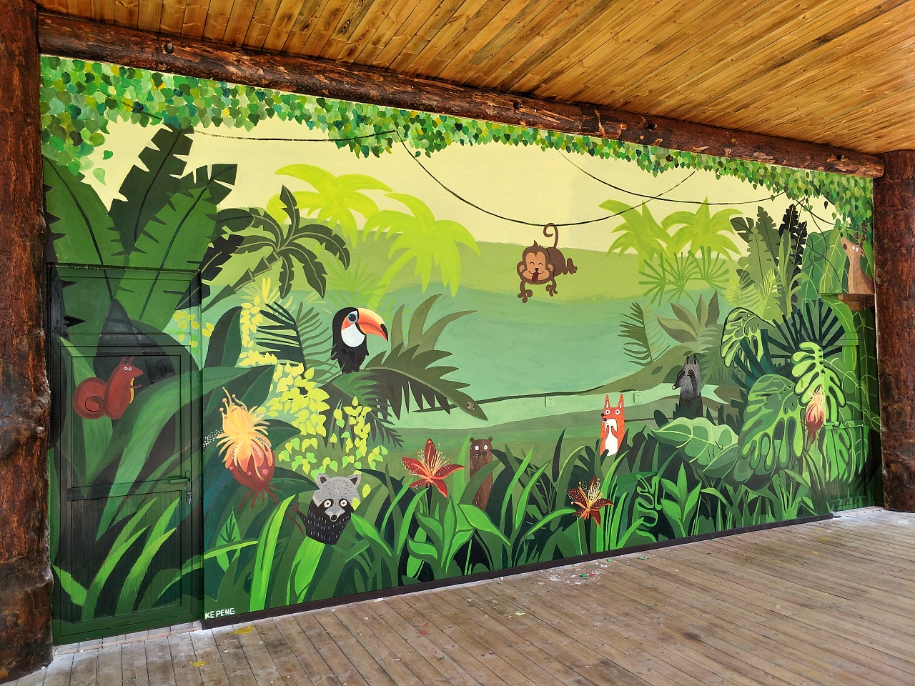 森林劇場主題舞臺手繪墻