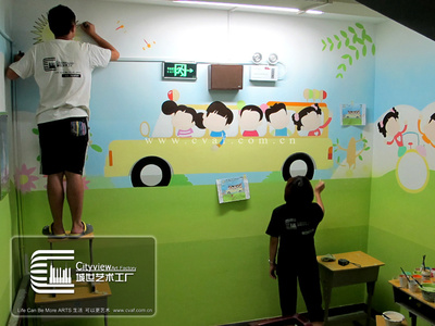 淄博城世藝術(shù)工廠墻繪作品--濟南鄭老師教育培訓學校