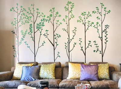 現代餐廳手繪墻圖片