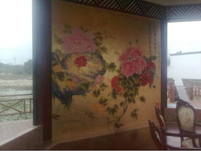 手繪金箔畫圖片,手繪金箔畫高清圖片 杭州獵青手繪壁畫裝飾設計工程公司,