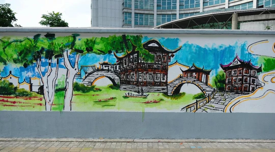 社區美化彩繪 社區文化墻彩繪 鄭州手繪墻 鄭州彩繪