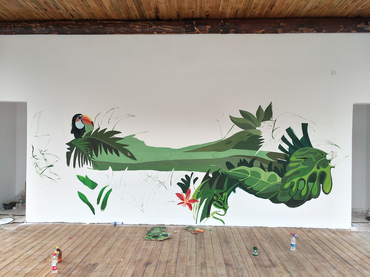 森林劇場主題舞臺手繪墻