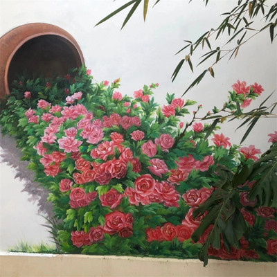 工廠文化墻墻體彩繪 民族文化墻畫 手繪墻定制設(shè)計