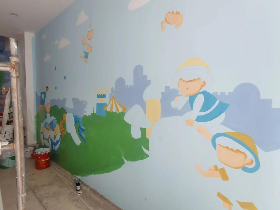 兒童樂園墻繪設計!13191134442#施工現場實拍
