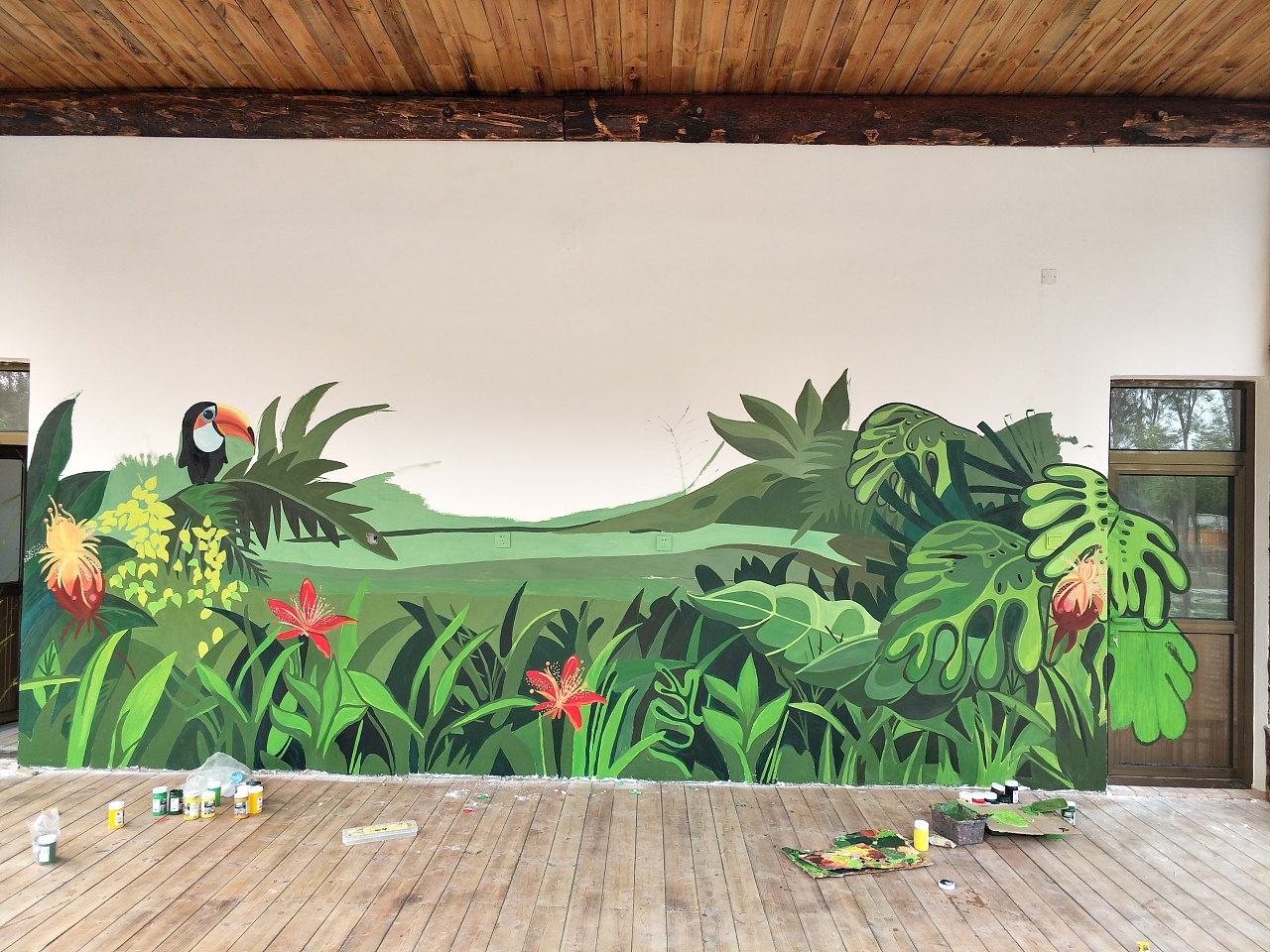 森林劇場主題舞臺手繪墻