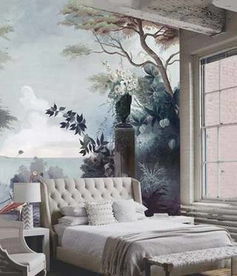 客廳手繪背景墻欣賞圖片